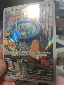Pokemon Squirtle 148/142 Sv2a 151 Illustration Rare Full Art Holo Saboteri - Image 4