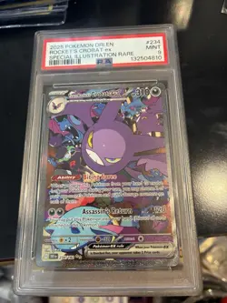 2025 Pokemon DRI En Rocket's Crobat Ex Special Illustration Rare #234 PSA 9 Mint - Image 1