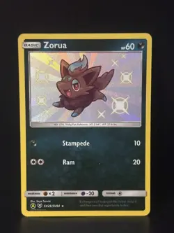 Zorua SV25/SV94 Shiny Rare Hidden Fates Shiny Vault Pokemon Holo Near Mint - Image 1