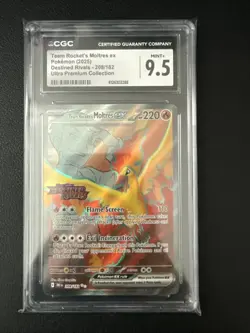 Pokemon Team Rockets Moltres EX Destined Rivals Stamped Upc Promo208/182 CGC 9.5 - Image 1