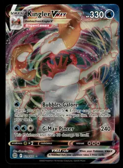 Pokemon Cards Kingler VMAX 029/172 Brilliant Stars Holo VMAX Rare NM - Image 1
