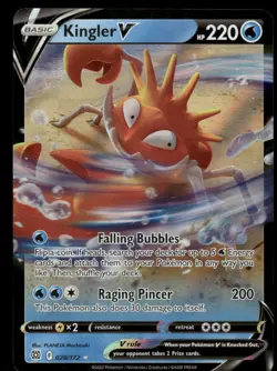 Pokemon Cards Kingler V 028/172 Brilliant Stars Holo V Rare NM - Image 1