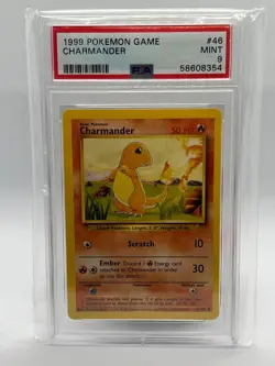 Charmander 46/102 Base Set Englisch Pokemon Karte PSA 9 - Image 1