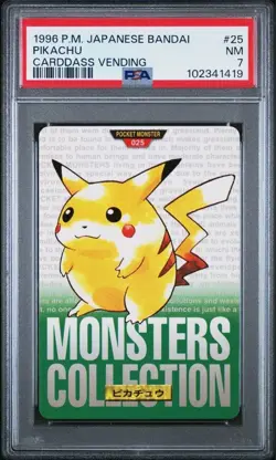 PSA 7 Pikachu Green Vending 025 Pokemon Bandai Carddass Japanese 1996 From JPN - Image 1