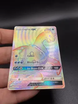Lapras GX *HOLO* Secret Rainbow Rare Base Set 151/149 Pokemon TCG LP FD3 - Image 2