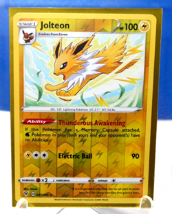 Jolteon HP 100 2020 Collectible *Reverse Holo* Pokemon Card No. 047/185 - Image 1