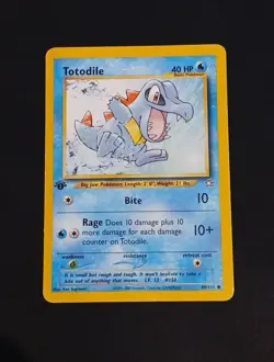 Pokemon - Totodile / Karnimani - NG 80/111 - 1. Edition - Englisch - LP - Image 1
