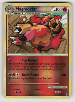 Magmortar 27/102 Rare HGSS Triumphant Pokemon Reverse Holo LP - Image 1