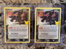 Pokemon Umbreon Gold Star 17/17 Celebrations: Classic Collection Lot Of 2 MINT+ - Image 1