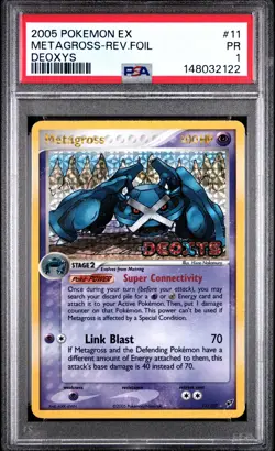 2005 POKEMON EX DEOXYS #11 METAGROSS-REVERSE FOIL PSA 1 - Image 1