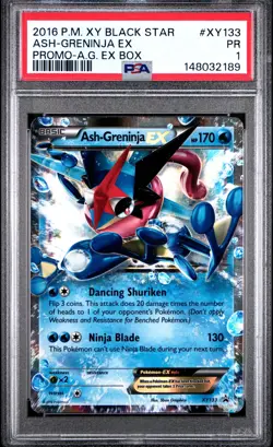 2016 POKEMON XY BLACK STAR PROMO ASH-GRENINJA EX BOX ASH-GRENINJA EX PSA 1 - Image 1