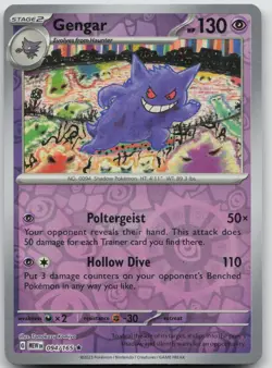 Gengar 094/165 151 Pokemon Tomokazu Komiya Reverse Holo NM - Image 1