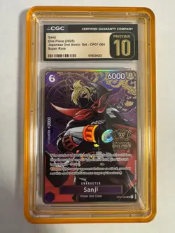 ONE PIECE SANJI 2025 JPN 2ND ANNIVERSARY SET ENGLISH OP07-064 CGC PRISTINE 10 - Image 1