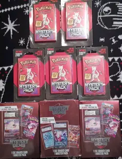 (8×) Pokemon Mystery Gems Box 1 CGC Graded Card & 1 Booster Pack + Mystery Packs - Image 1