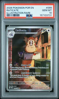 Raticate 099/088 Me03: Perfect Order Illustration Rare PSA 10 *Read Description* - Image 1