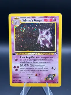 Sabrina's Gengar MP 14/132 - 1st Edition Holo Gym Heroes Pokemon RARE - Image 1