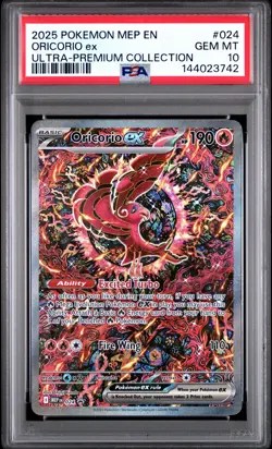 2025 POKEMON MEP EN-ME BLACK STAR PROMO #024 ORICORIO EX PSA 10 - Image 1