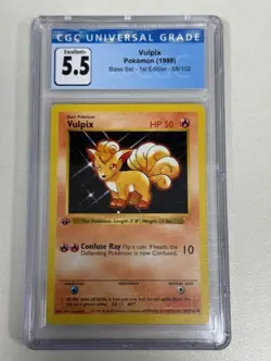 🔥 Vulpix – 1999 Pokemon Base Set 1st Edition – CGC 5.5 (68/102) - Image 1