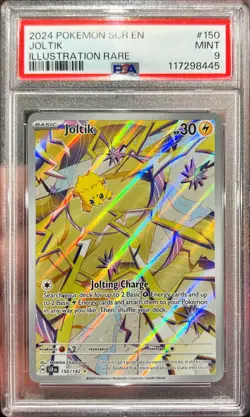 2024 Pokemon Stellar Crown Joltik 150/142 Illustration Rare PSA 9 Mint - Image 1
