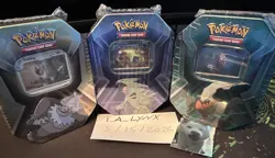 Pokemon TCG - Triple Whammy Collector Sealed Tins x3 (Complete Set) - Image 3