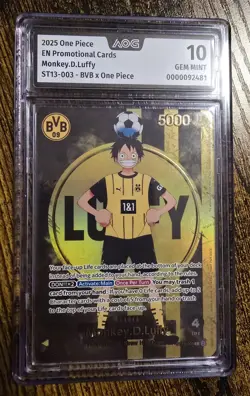 ​🖤💛 ONE PIECE x BVB Monkey D. Luffy ST13-003 Borussia Dortmund Promo AOG 10 - Image 1