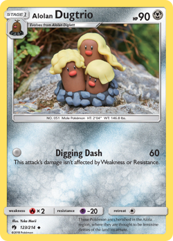 Alolan Dugtrio 123/214 Uncommon | Lost Thunder | Pokemon Card - Image 1