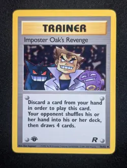 Imposter Oak's Revenge 76/82 Team Rocket Pokemon NM 1st Edition - Image 1