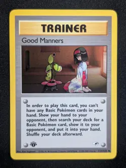 Good Manners 111/132 Gym Heroes Pokemon NM 1st Edition - Image 1