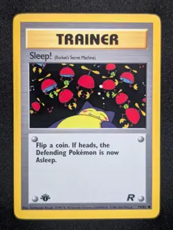 Sleep! (Rocket's Secret Machine) 79/82 Team Rocket Pokemon NM 1st Edition - Image 1