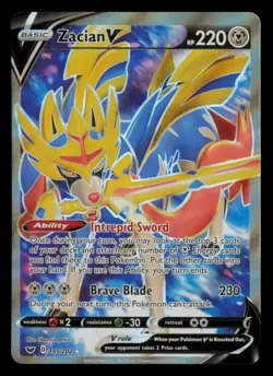 Zacian V 195/202 Ultra Rare Sword & Shield Pokemon Near Mint - Image 1