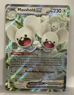 Pokemon TCG Paradox Rift Maushold Ex 155/182 Double Rare Near Mint - Image 1