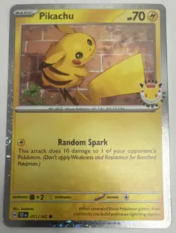 Pokemon TCG Pikachu 051/162 Promo Cosmo Holo Basic 70 HP English - Image 1