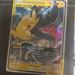 Pokemon Pikachu & Zekrom GX TAG TEAM Ultra Rare Holo 33/181 Sm-Team Up English - Image 1