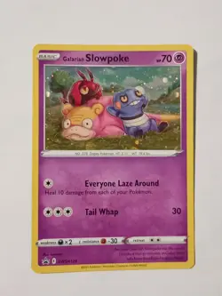 POKEMON GALARIAN SLOWPOKE COSMOS HOLO SWSH126 MODERATE PLAY 2021 - Image 1