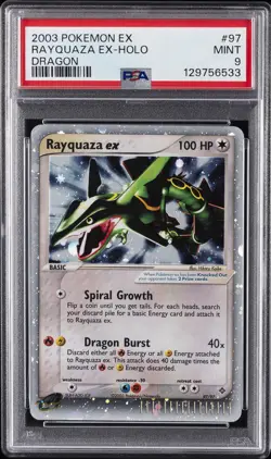 2003 POKEMON EX DRAGON #97 RAYQUAZA EX-HOLO PSA 9 - Image 1