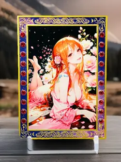 💗Nami One Piece Waifu-Gold Metal Diamonds Sandwich Card-Serialized 22/50💗 - Image 1