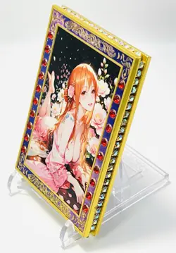 💗Nami One Piece Waifu-Gold Metal Diamonds Sandwich Card-Serialized 22/50💗 - Image 2
