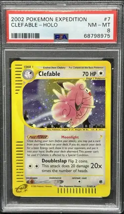 PSA 8 NM-MT Clefable 7/165 Expedition Holo Rare Pokemon Card - Image 1