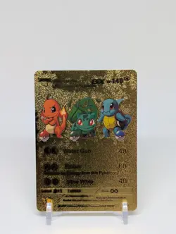Pokemon🔥CHARMANDER BULBASAUR SQUIRTLE GX 3/99🔥GOLD FOIL Custom Card🔥168/165 - Image 1