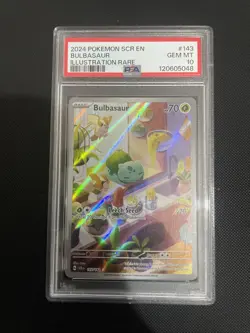 Pokemon TCG Bulbasaur Stellar Crown Illustration Rare Card 143/142 PSA 10 - Image 2