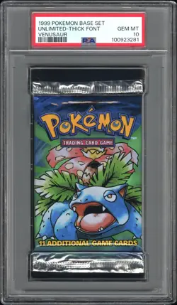 PSA 10 Gem 1999 Thick Font Venusaur Booster Pack Pokemon Unlimited Factory Seal - Image 2