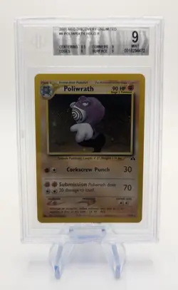 BGS 9 Mint Poliwrath 9/75 Holo Unlimited 2001 Pokemon Neo Discovery - Image 1