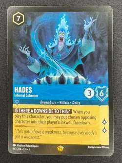 Lorcana Hades Infernal Schemer Legendary 147/204 NM The First Chapter Disney - Image 1
