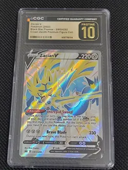 CGC Pristine 10, Zacian V SWSH292, Crown Zenith, Graded Pokemon Card - Image 1