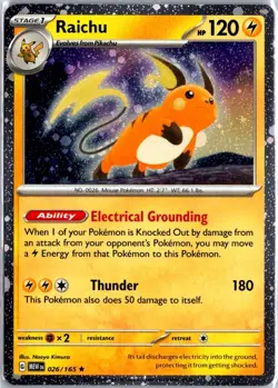 Raichu (Cosmos Holo) Holo Rare Miscellaneous Cards & Products 026/165 NM - Image 1