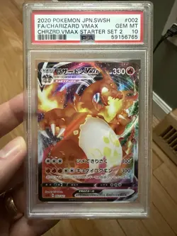 PSA 10 Charizard VMAX 002 Full Art Japanese SWSH Starter Set 2 Pokemon Card 2020 - Image 1