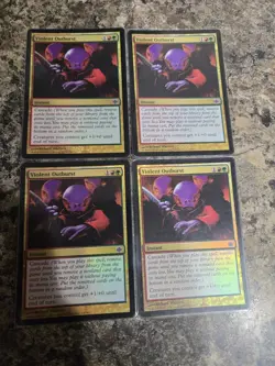 Magic The Gathering 4x Foil Violent Ourburst Alara Reborn LP *SHIPS NOW* - Image 1