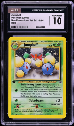 2001 Pokemon Neo Revelation 1st Edition Holo Jumpluff #9 CGC 10 GEM MINT - Image 1