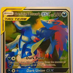 Pokemon Greninja & Zoroark GX 201/214 SM-Unbroken Bonds TAG TEAM Alt Full Art - Image 2