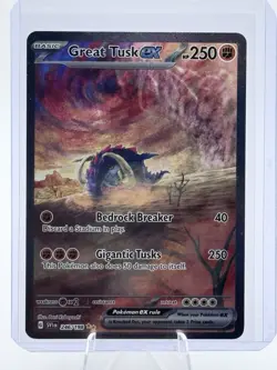 Pokemon TCG Great Tusk EX Scarlet & Violet Base Set Holo Card 246/198 NM - Image 1